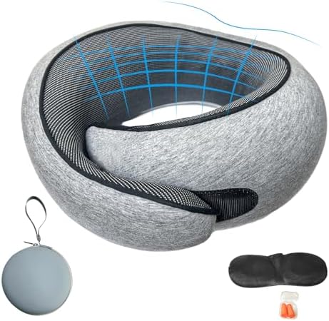 Premium Travel Pillow with 360 Support and Velcro Closure