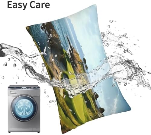 Seaside Golf Course Pillow Cases Set of 2 Microfiber with Hidden Zipper
