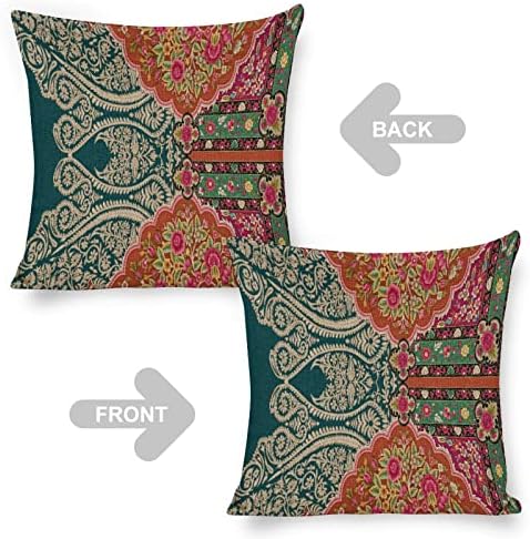 JOJOART Ethnic Textile Embroidery Throw Pillow Covers Set of 2