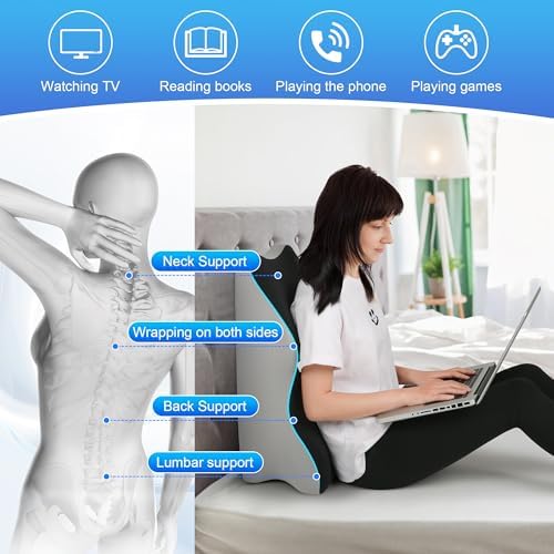 Aduken Back Pillow Wedge with Removable Headrest