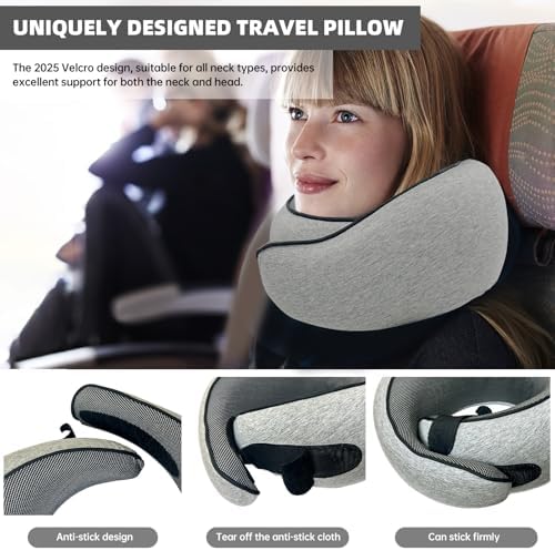 Premium Travel Pillow with 360 Support and Velcro Closure