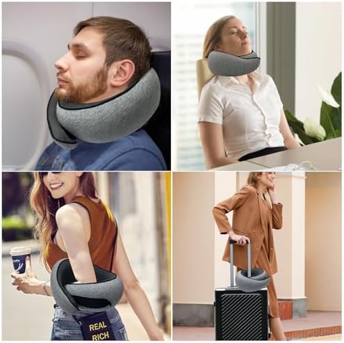 Premium Memory Foam Travel Pillow with 360 Support