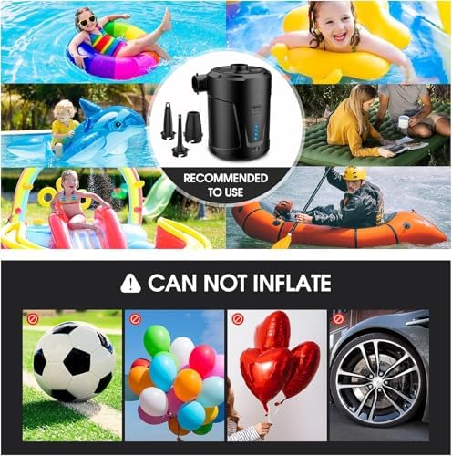 Portable Air Pump with 5200mAh Battery Black