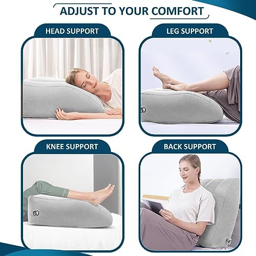 LuxoCare Portable Inflatable Leg Pillow - Foldable 45 Degree Wedge Support