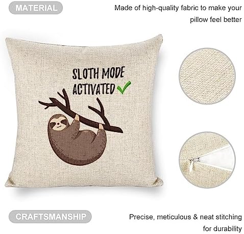 JOJOART Cute Sloth Throw Pillow Covers Set of 2