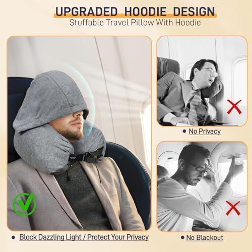 EZ4UVOY Stuffable Hood Pillow for Travel