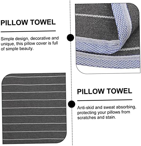 HOLIDYOYO 2pcs Breathable Anti-Skid Pillow Towel Cover Gray Striped