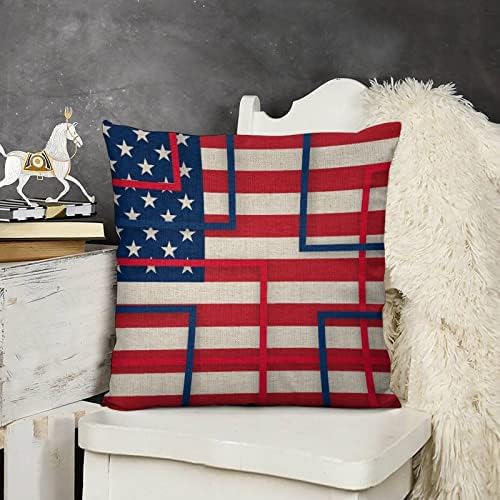 JOJOART USA Flag Throw Pillow Covers Set of 2