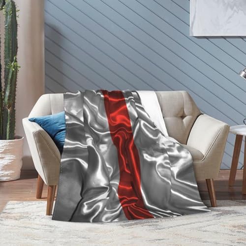 ZKLCRYTR Silk Style Thin Red Line Flag Throw Blanket