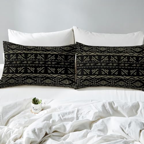 Manfei Western Aztec Stripes Queen Fitted Sheet Set