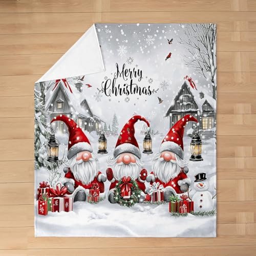 Feelyou Gnome Christmas Plush Throw Blanket 40x50
