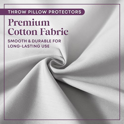 Circles Home Cotton Pillow Protector Light Grey 22x22 2 Pack