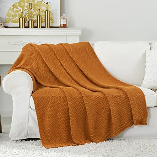 Longhui Bedding Burnt Orange Cotton Throw Blanket