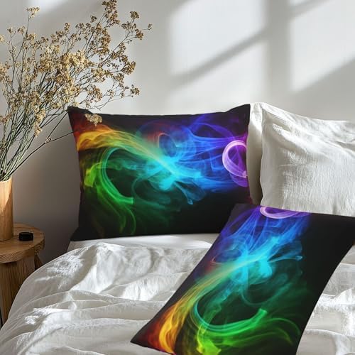 Rainbow Smoke Microfiber Pillowcases Set of 2