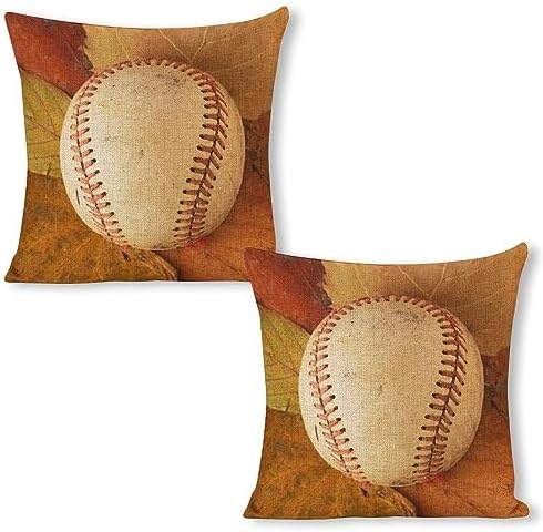 JOJOART Maple Leaves Throw Pillow Covers Set of 2 18x18 Linen