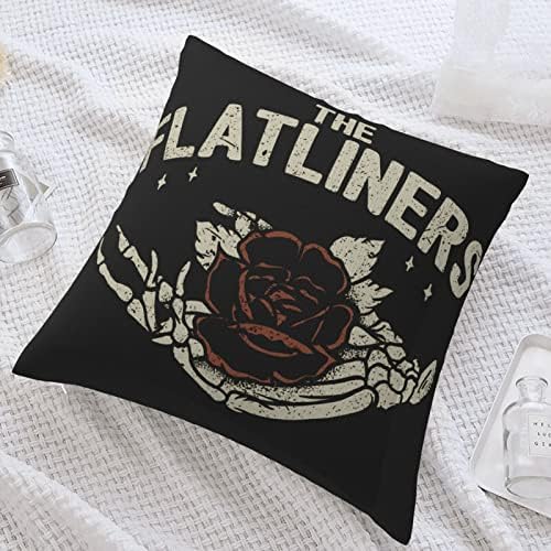 AMIOUDR Throw Pillow Covers Rock Flatliners 18x18 Inch Square Pillowcase with Hidden Zipper