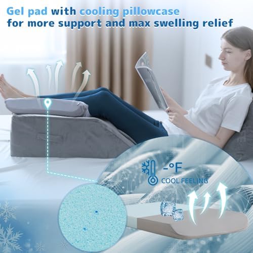 LOFE Adjustable Leg Elevation Pillow 6 Heights with Cooling Cover
