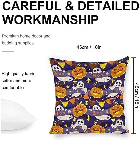 JOJOART Halloween Pumpkin Ghost Pillow Covers Set of 2 1