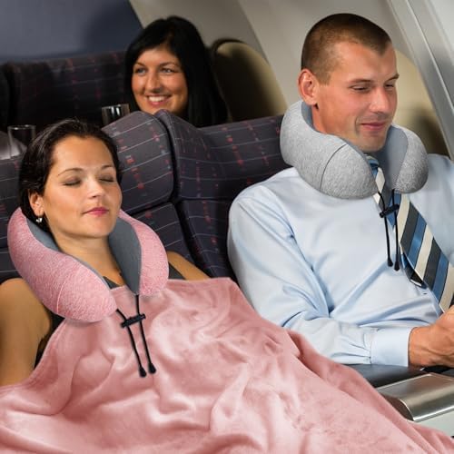 Neck Pillow and Blanket Set for Travel Comfort 1