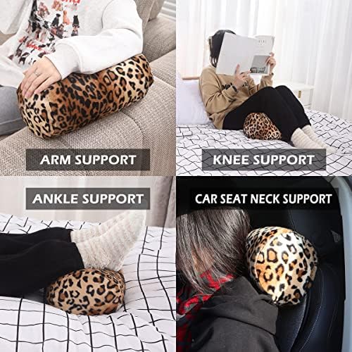 CARRIE HOME Leopard Microbead Travel Pillow - 12x7 Inch Support Neck Arm Pillow