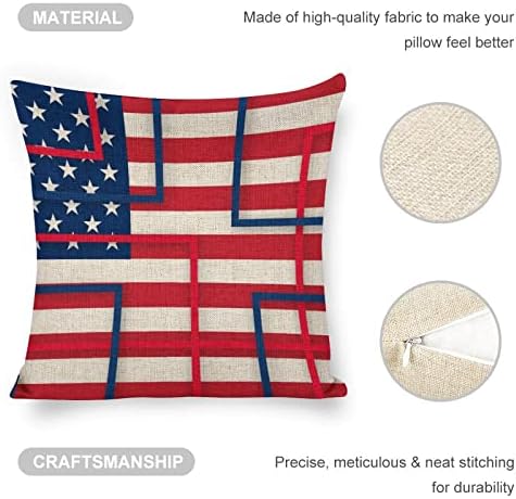 JOJOART USA Flag Throw Pillow Covers Set of 2