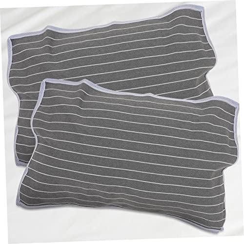 2PCS Non-Skid Pillow Covers with Grey Striped Design