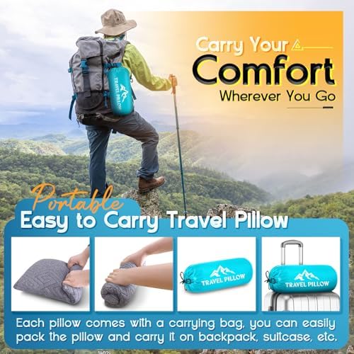 Memory Foam Travel Pillow for Camping and Airplane