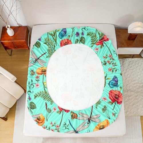 Manfei Dragonfly Bed Sheet Set Twin Size with Pillowcase