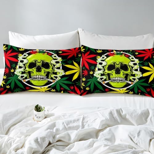 Castle Fairy Cannabis Leaf Twin Sheet Set with Pillowcase 1