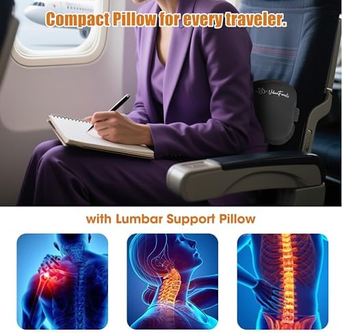 Self-Inflating Travel Lumbar Pillow for Car