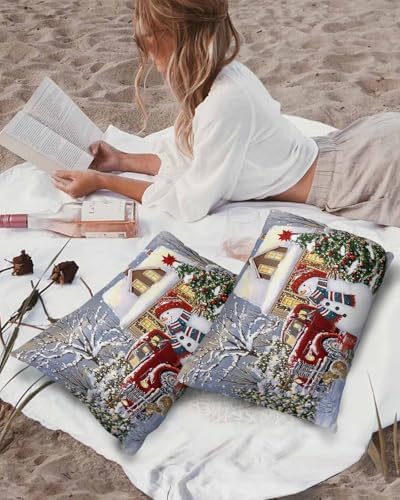 Waterproof Pillow Protectors 2 Pack - Farmhouse Style with Zipper