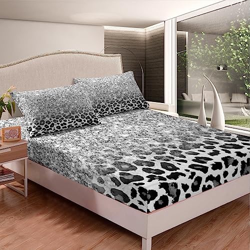 Castle Fairy Leopard Print Sheet Set with Sequins and Pillowcases
