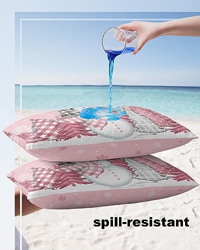 Waterproof Pillow Protector 2 Pack - Christmas Pink Design