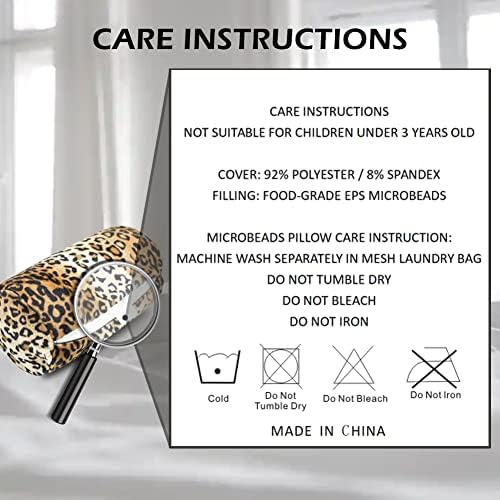 CARRIE HOME Leopard Microbead Travel Pillow - 12x7 Inch Support Neck Arm Pillow