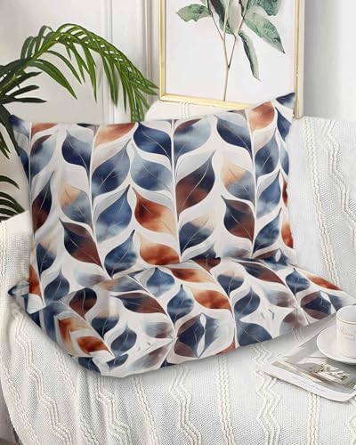 Navy Blue Burnt Orange Microfiber Pillowcase Set of 2