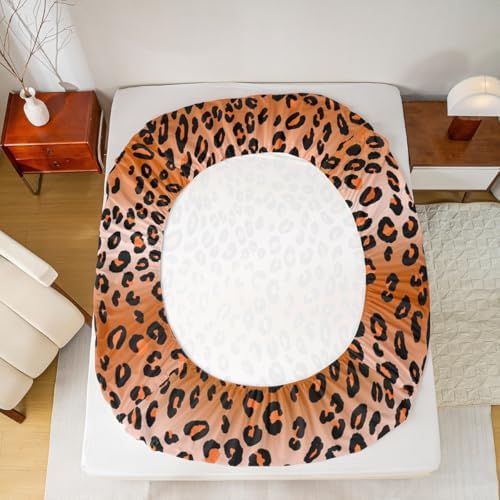 Manfei Cheetah Fur Print Twin Fitted Sheet Set