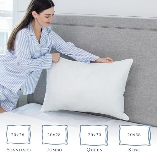 Pillowtex Feather Down-Proof Pillow Protector - 100 Cotton Machine Washable Zippered