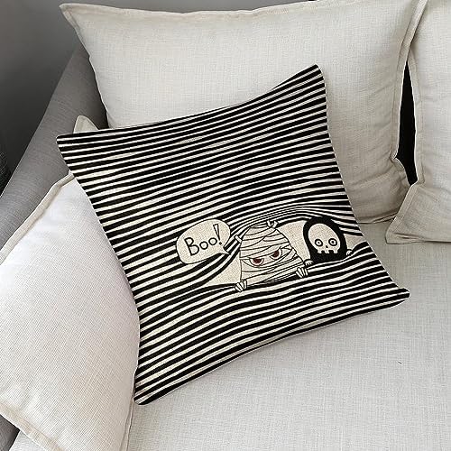 JOJOART Ghost Mummy Halloween Pillow Covers Set of 2 1