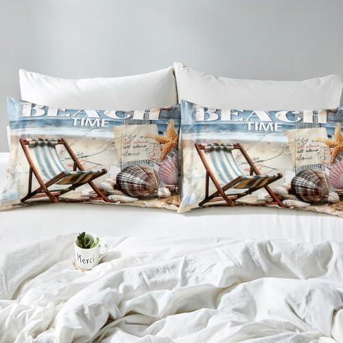 Manfei Beach Life Queen Fitted Sheet Set