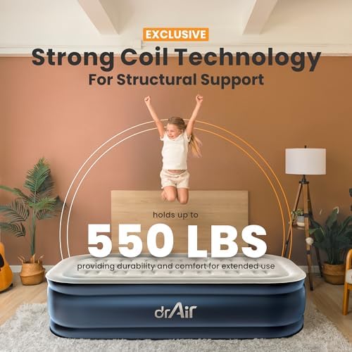 Dr Air Twin Air Mattress with Built-in Pump and Waterproof Cover