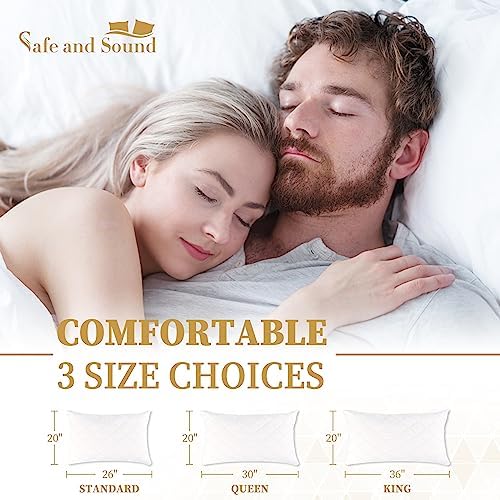 Safe and Sound 2 Pack Pillow Protectors White 20x26 Inches