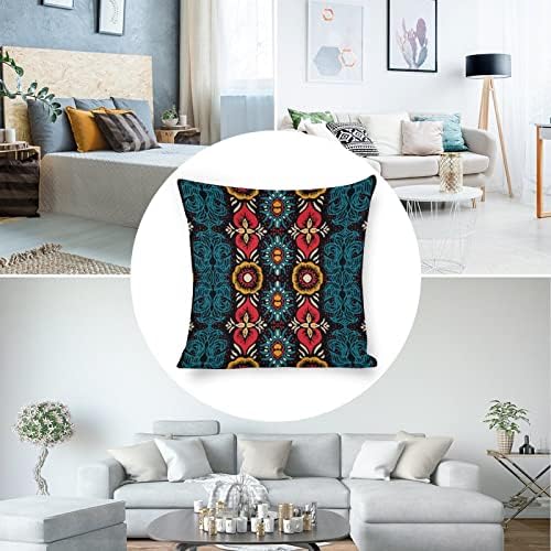 JOJOART Ikat Geometric Linen Pillow Covers 18x18In Set of 1