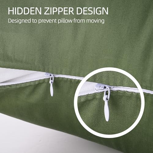 Best Season Cotton Pillow Protectors 2 Pack Olive Green