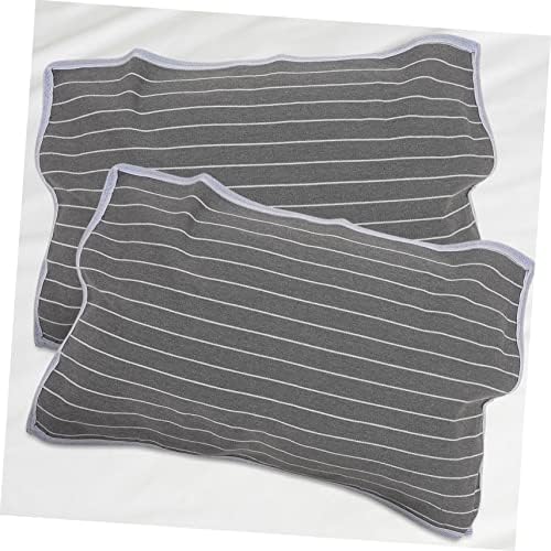 BESTOYARD 2pcs Gray Stripe Pillow Protectors with Zip