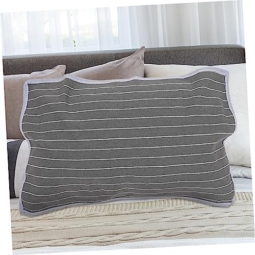 KICHOUSE 2pcs Anti-Skid Breathable Pillow Protector with Gray Stripes