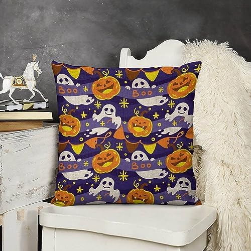 JOJOART Halloween Pumpkin Ghost Pillow Covers Set of 2 1