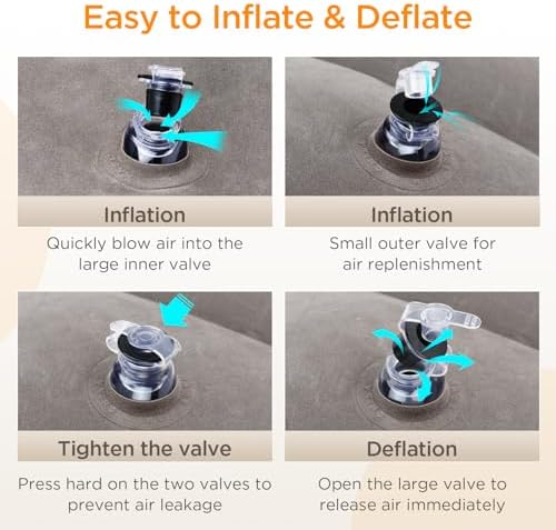 HOMCA Adjustable Inflatable Travel Foot Rest Pillow for Airplane Car Home