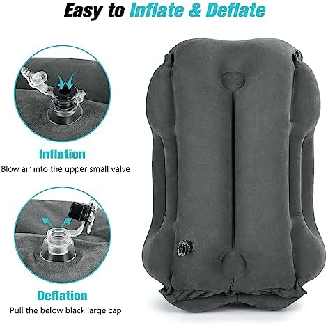 Rewondah Inflatable Airplane Pillow for Travel Comfort