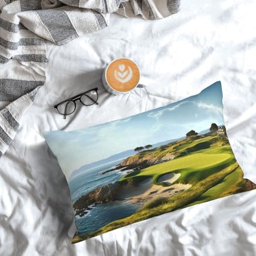 Seaside Golf Course Pillow Cases Set of 2 Microfiber with Hidden Zipper