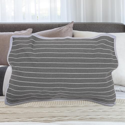 ULTECHNOVO 2Pcs Skid Pillow Towel Breathable Cover Striped Design